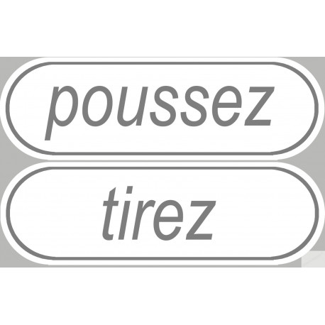 signalétique poussez tirez - 2 stickers de 29x9cm - Sticker/autocollant