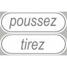 signalétique poussez tirez - 2 stickers de 29x9cm - Sticker/autocollant