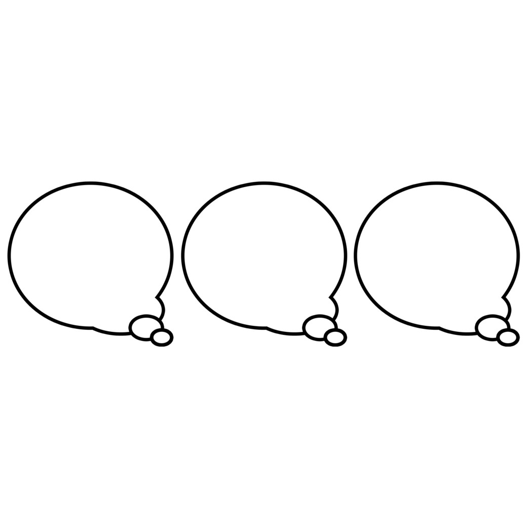 Bulles BD de pensée vers la droite - 3 stickers de 5cm - Sticker/autocollant