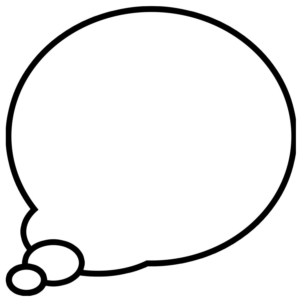 Bulles BD à personnaliser de pensée vers la gauche - 15x15cm - Sticker/autocollant