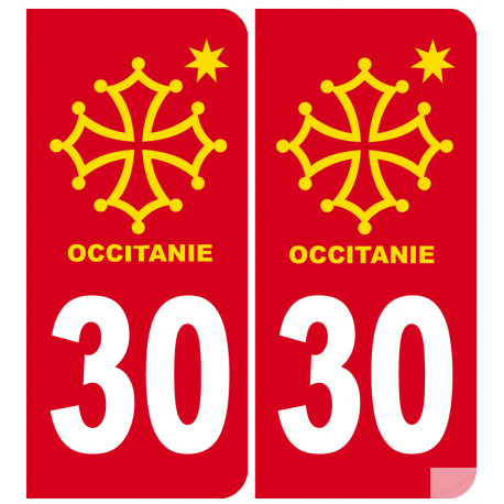 immatriculation 30 Occitanie - Sticker/autocollant