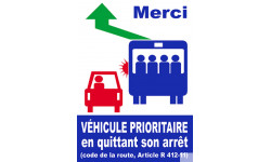 véhicule prioritaire carré - 21x29,7cm - Sticker/autocollant