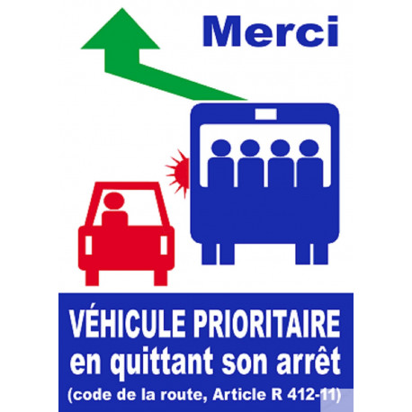 véhicule prioritaire carré - 21x29,7cm - Sticker/autocollant