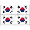 Corée du Sud - 4 stickers - 9.5 x 6.3 cm - Sticker/autocollant
