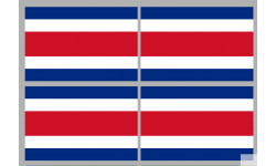 Drapeau Costa Rica - 4 stickers - 9.5 x 6.3 cm - Sticker/autocollant