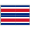 Drapeau Costa Rica - 4 stickers - 9.5 x 6.3 cm - Sticker/autocollant
