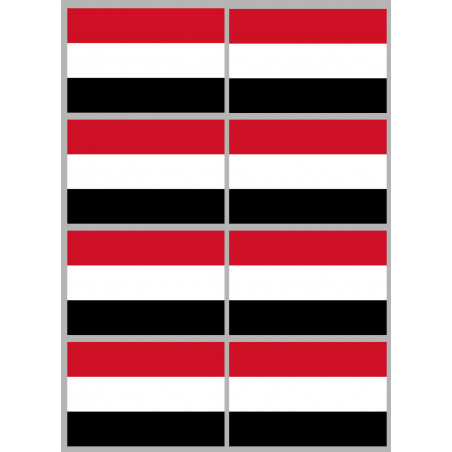 Drapeau Yémen - 8 stickers - 9.5 x 6.3 cm - Sticker/autocollant