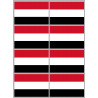 Drapeau Yémen - 8 stickers - 9.5 x 6.3 cm - Sticker/autocollant