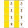 Drapeau Vatican - 8 stickers - 9.5 x 6.3 cm - Sticker/autocollant