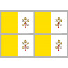 Drapeau Vatican - 4 stickers - 9.5 x 6.3 cm - Sticker/autocollant