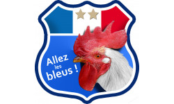 Allez les bleus deux étoiles ! - 10x10cm - Sticker/autocollant