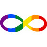symbole infini LGBT - 15x6cm - Sticker/autocollant