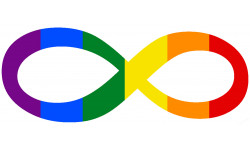 symbole infini LGBT - 20x8cm - Sticker/autocollant