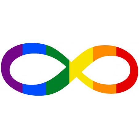 symbole infini LGBT - 29x11.5cm - Sticker/autocollant