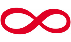 symbole infini - 29x11.5cm - Sticker/autocollant