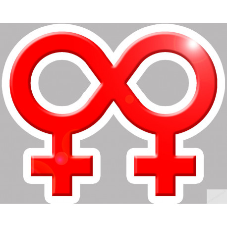 amour infini lgbt lesbien - 15x12cm - Sticker/autocollant