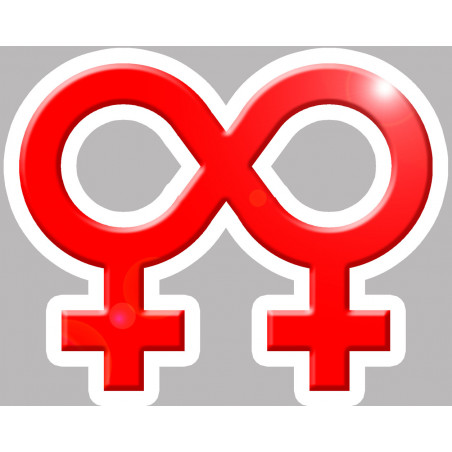 amour infini lgbt lesbien - 15x12cm - Sticker/autocollant