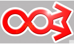 amour infini lgbt gay - 10x5.8cm - Sticker/autocollant