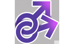symbole lgbt d'attachement gays - 5x5cm - Sticker/autocollant