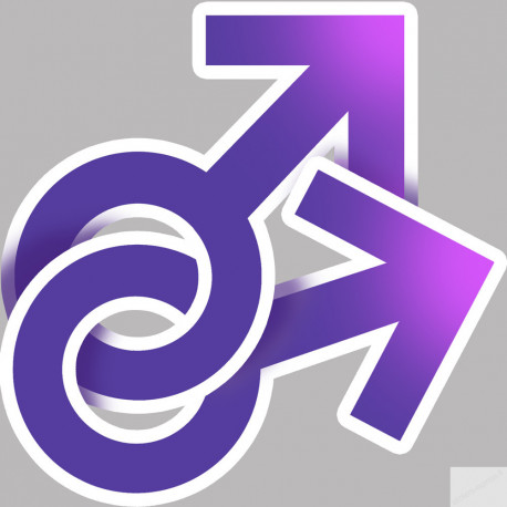 symbole lgbt d'attachement gays - 15x15cm - Sticker/autocollant