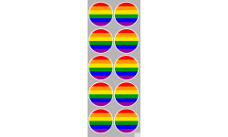  drapeau LGBT - 10 stickers de 5cm - Sticker/autocollant