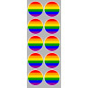  drapeau LGBT - 10 stickers de 5cm - Sticker/autocollant