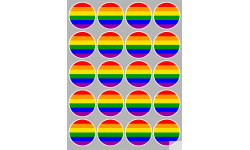  drapeau LGBT - 20 stickers de 5cm - Sticker/autocollant