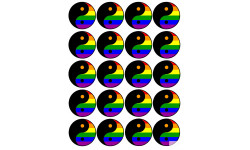 YIN YANG LGBT - 20 stickers de 5cm - Sticker/autocollant