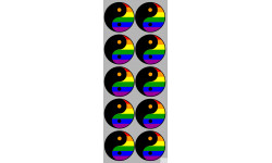 YIN YANG LGBT - 10 stickers de 5cm - Sticker/autocollant