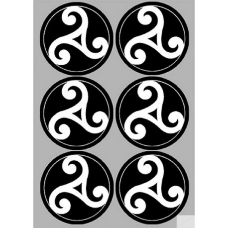Bretagne Triskel (6 fois 9cm) - Sticker/autocollant