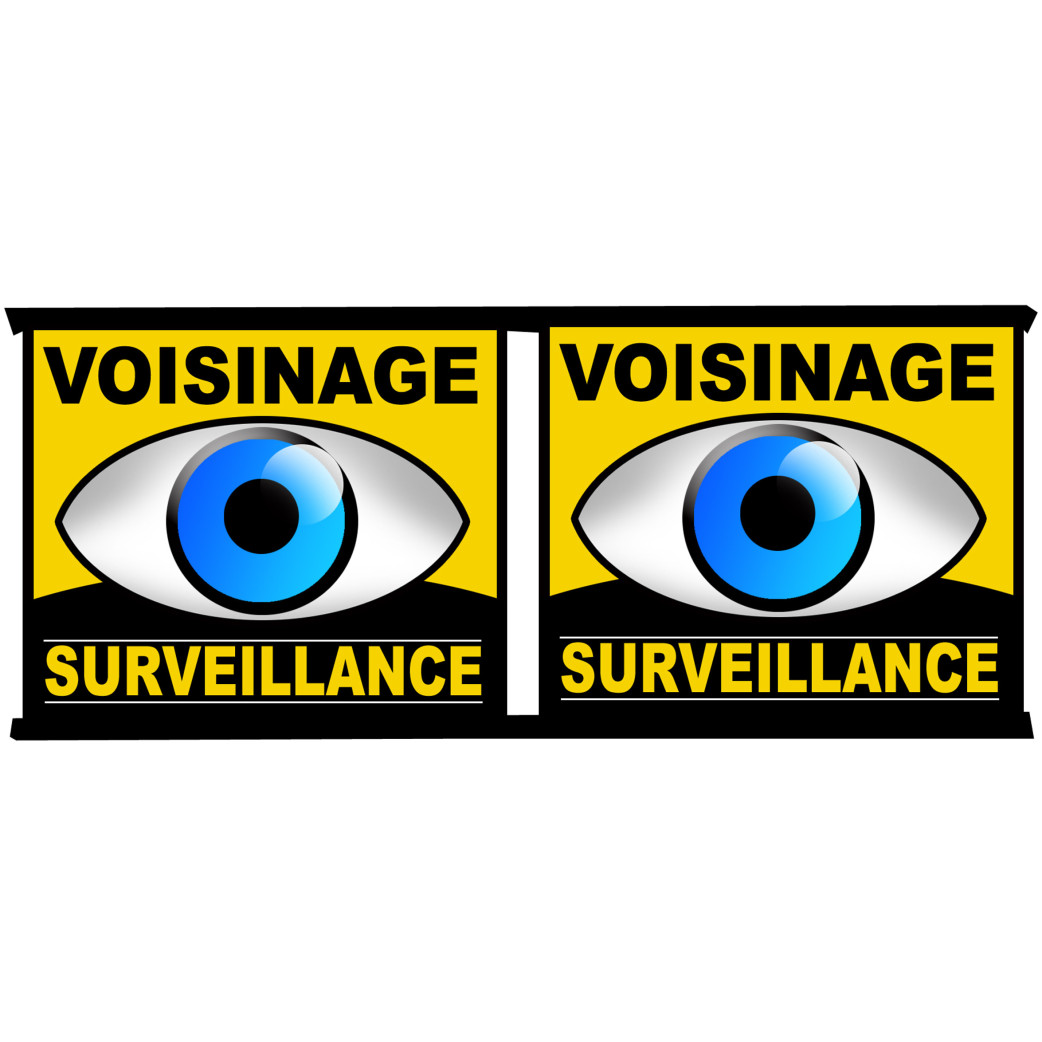 voisinage surveillance - 2fois 10cm - Sticker/autocollant