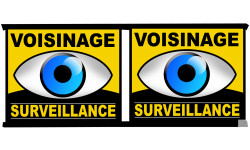 voisinage surveillance - 2 stickers de 10cm - Sticker/autocollant