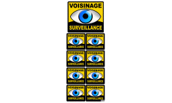 voisinage surveillance - 1fois 10cm - 8fois 5cm - Sticker/autocollant