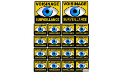 voisinage surveillance - 2fois 10cm - 16fois 5cm - Sticker/autocollant