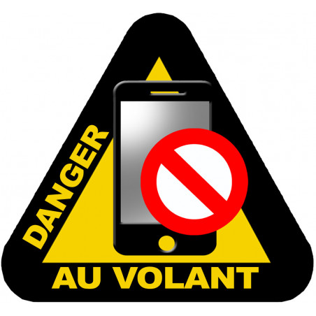 Smartphone - Danger au volant - 20x18.5cm - Sticker/autocollant