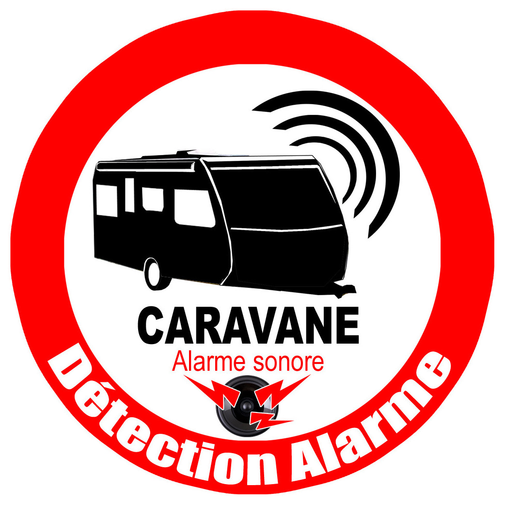 Alarme pour Caravane (20x20cm)  - Sticker/autocollant