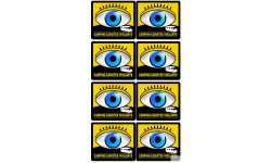 camping-caristes vigilants - 8 stickers 5cm - Sticker/autocollant