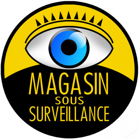Magasin sous surveillance - 20x20cm - Sticker/autocollant