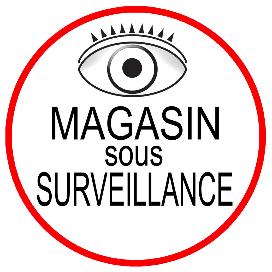 Magasin sous une surveillance - 20x20cm - Sticker/autocollant