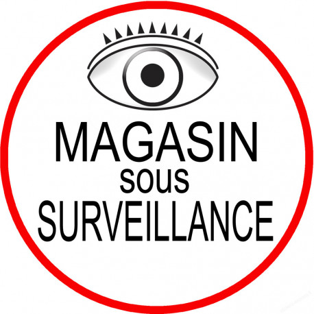 Magasin sous une surveillance - 20x20cm - Sticker/autocollant