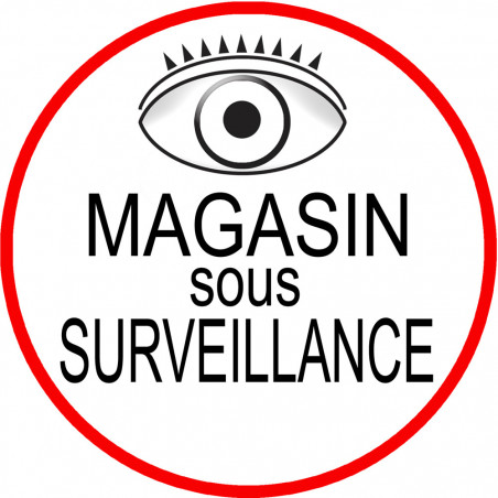 Magasin sous une surveillance - 20x20cm - Sticker/autocollant