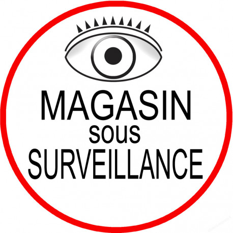 Magasin sous une surveillance - 15x15cm - Sticker/autocollant