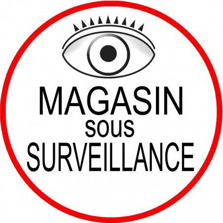 Magasin sous une surveillance - 15x15cm - Sticker/autocollant