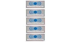 maison sous protection - 5 stickers de 7x2.5cm - Sticker/autocollant