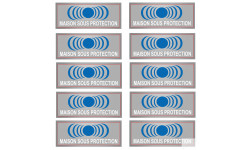maison sous protection - 10 stickers de 7x2.5cm - Sticker/autocollant