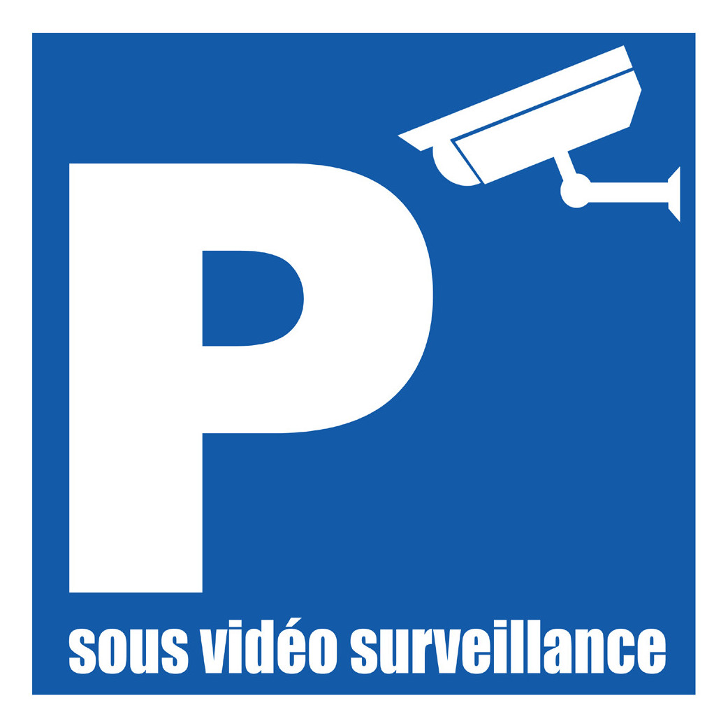 Parking sous vidéo surveillance - 10x10cm - Sticker/autocollant