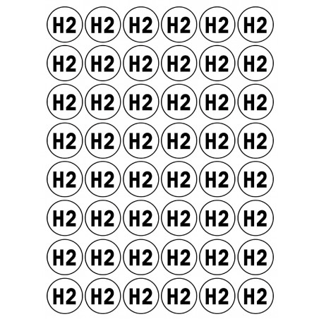 Série H2 - 48 stickers de 2.8cm - Sticker/autocollant