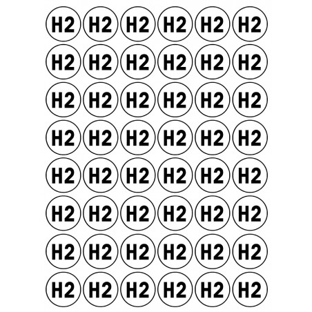 Série H2 - 48 stickers de 2.8cm - Sticker/autocollant