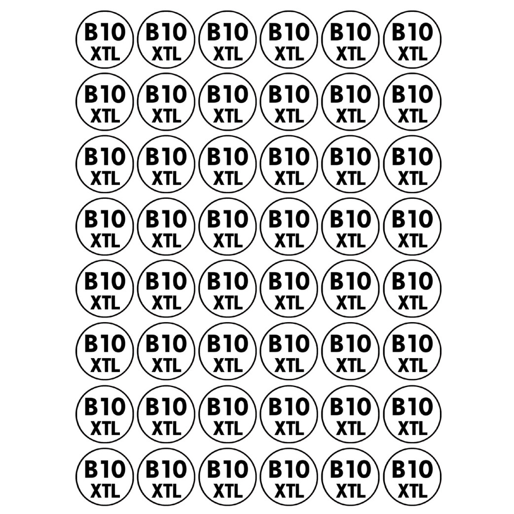 Série B10 - XTL - 48 stickers de 2.8cm - Sticker/autocollant
