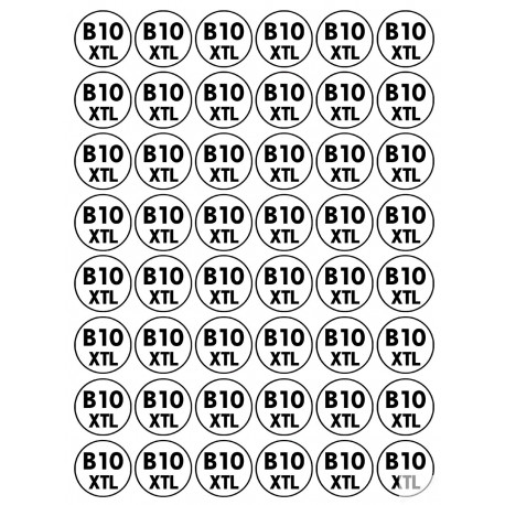 Série B10 - XTL - 48 stickers de 2.8cm - Sticker/autocollant